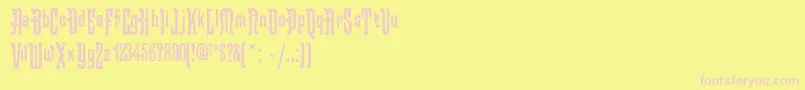 Kabriolet Font – Pink Fonts on Yellow Background