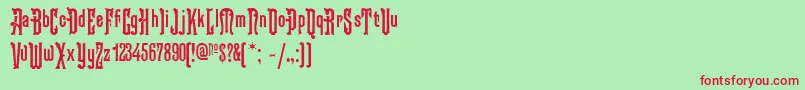 Kabriolet Font – Red Fonts on Green Background