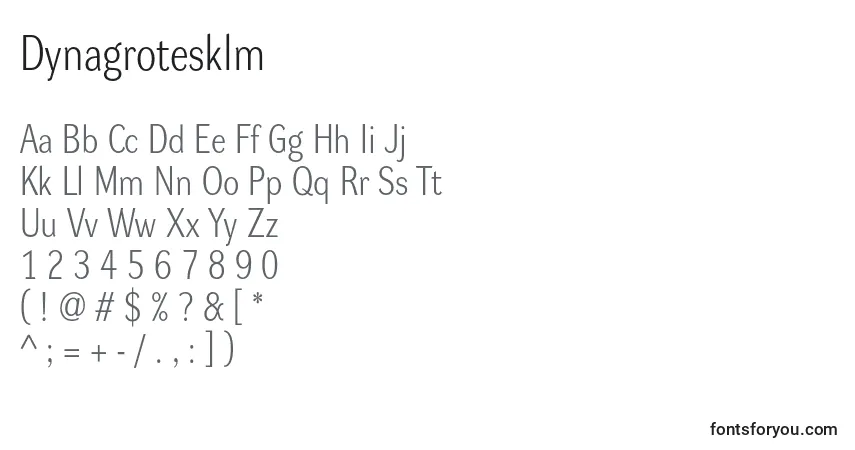 Fuente Dynagrotesklm - alfabeto, números, caracteres especiales