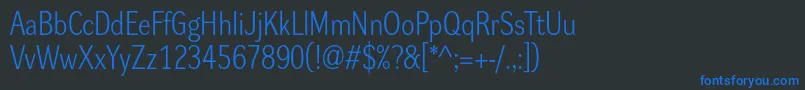 Dynagrotesklm Font – Blue Fonts on Black Background