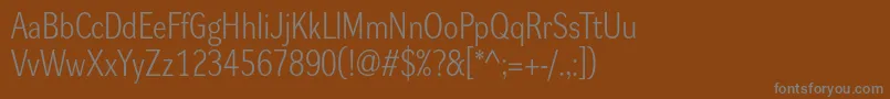 Dynagrotesklm-Schriftart – Graue Schriften auf braunem Hintergrund