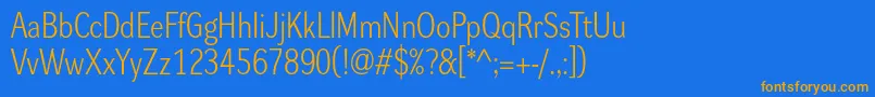 Dynagrotesklm Font – Orange Fonts on Blue Background