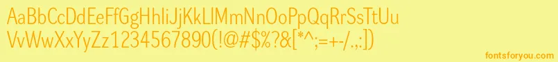 Dynagrotesklm Font – Orange Fonts on Yellow Background