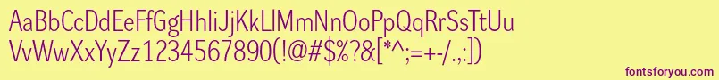 Dynagrotesklm Font – Purple Fonts on Yellow Background