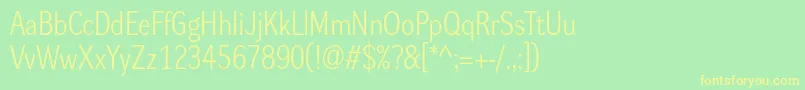 Dynagrotesklm Font – Yellow Fonts on Green Background