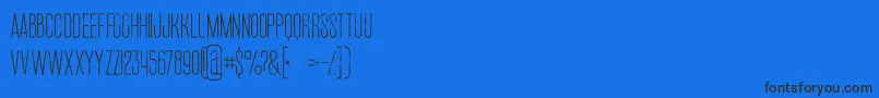 Ruasmediumgrunge-Schriftart – Schwarze Schriften auf blauem Hintergrund