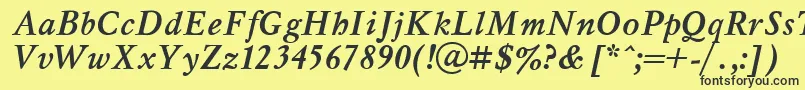 MyslBoldItalic.001.001 Font – Black Fonts on Yellow Background