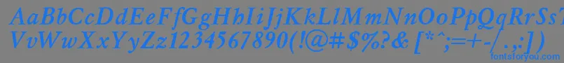 MyslBoldItalic.001.001 Font – Blue Fonts on Gray Background