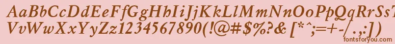 MyslBoldItalic.001.001 Font – Brown Fonts on Pink Background