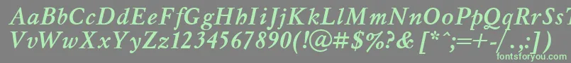 MyslBoldItalic.001.001 Font – Green Fonts on Gray Background