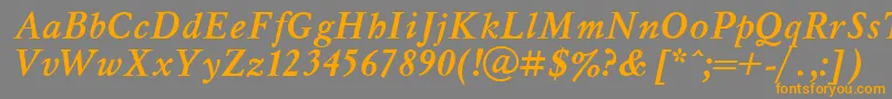 フォントMyslBoldItalic.001.001 – オレンジの文字は灰色の背景にあります。