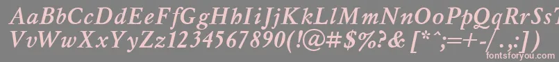 フォントMyslBoldItalic.001.001 – 灰色の背景にピンクのフォント