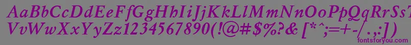 MyslBoldItalic.001.001 Font – Purple Fonts on Gray Background