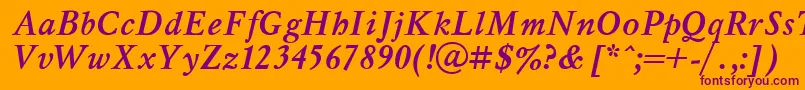 MyslBoldItalic.001.001 Font – Purple Fonts on Orange Background