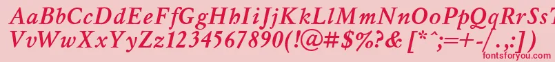 MyslBoldItalic.001.001 Font – Red Fonts on Pink Background