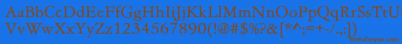 Garamondno4cyrtcylig Font – Brown Fonts on Blue Background