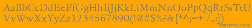 Garamondno4cyrtcylig-Schriftart – Graue Schriften auf orangefarbenem Hintergrund