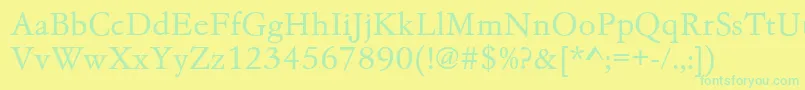 Garamondno4cyrtcylig Font – Green Fonts on Yellow Background