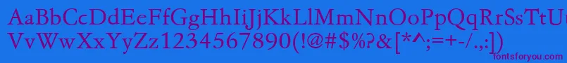 Garamondno4cyrtcylig Font – Purple Fonts on Blue Background