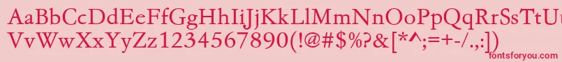 Garamondno4cyrtcylig Font – Red Fonts on Pink Background