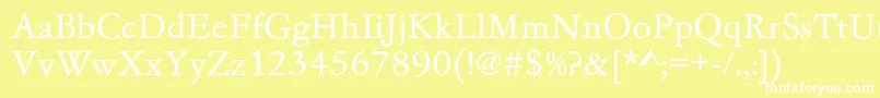 Garamondno4cyrtcylig Font – White Fonts on Yellow Background