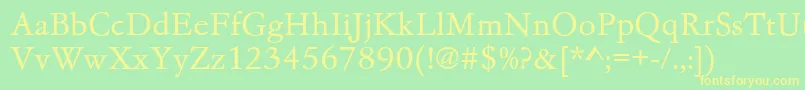 Garamondno4cyrtcylig Font – Yellow Fonts on Green Background