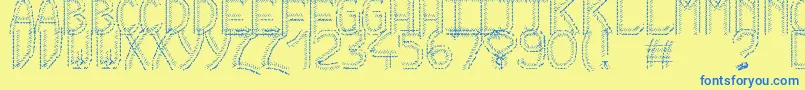 HkhColdCactus Font – Blue Fonts on Yellow Background