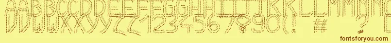 HkhColdCactus Font – Brown Fonts on Yellow Background