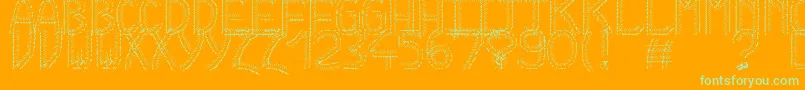 HkhColdCactus Font – Green Fonts on Orange Background