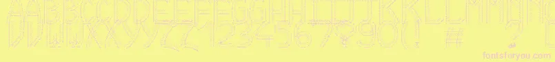 HkhColdCactus Font – Pink Fonts on Yellow Background