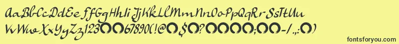 RuhaniyatDemo Font – Black Fonts on Yellow Background