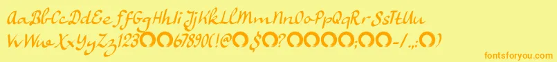 RuhaniyatDemo Font – Orange Fonts on Yellow Background