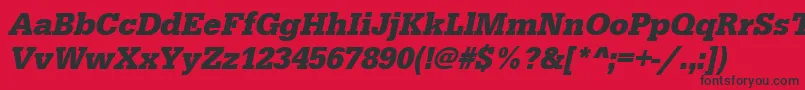 フォントUrwegyptiennetnarBoldOblique – 赤い背景に黒い文字