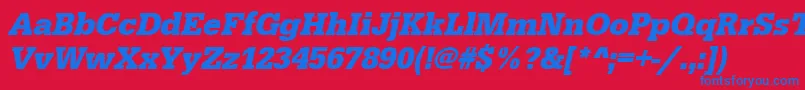 UrwegyptiennetnarBoldOblique Font – Blue Fonts on Red Background