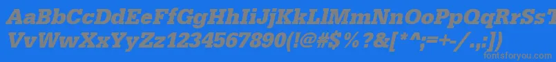 UrwegyptiennetnarBoldOblique-Schriftart – Graue Schriften auf blauem Hintergrund