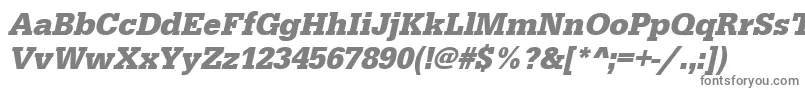 UrwegyptiennetnarBoldOblique-fontti – harmaat kirjasimet valkoisella taustalla