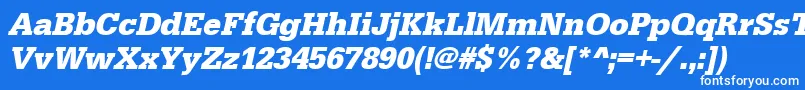 Шрифт UrwegyptiennetnarBoldOblique – белые шрифты на синем фоне