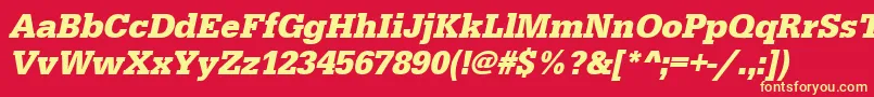 UrwegyptiennetnarBoldOblique Font – Yellow Fonts on Red Background