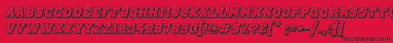 フォントOldSchoolUnitedShadowItalic – 赤い背景に黒い文字