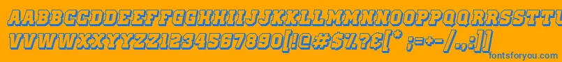 OldSchoolUnitedShadowItalic Font – Blue Fonts on Orange Background