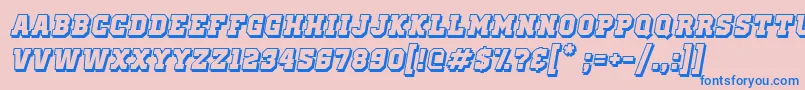 OldSchoolUnitedShadowItalic Font – Blue Fonts on Pink Background