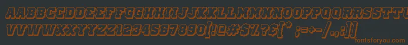 OldSchoolUnitedShadowItalic-Schriftart – Braune Schriften auf schwarzem Hintergrund