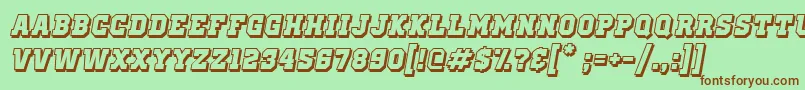 Шрифт OldSchoolUnitedShadowItalic – коричневые шрифты на зелёном фоне