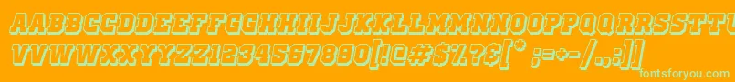 フォントOldSchoolUnitedShadowItalic – オレンジの背景に緑のフォント
