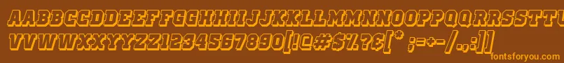OldSchoolUnitedShadowItalic Font – Orange Fonts on Brown Background