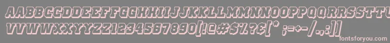 OldSchoolUnitedShadowItalic-Schriftart – Rosa Schriften auf grauem Hintergrund