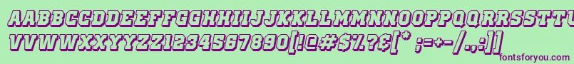 OldSchoolUnitedShadowItalic Font – Purple Fonts on Green Background