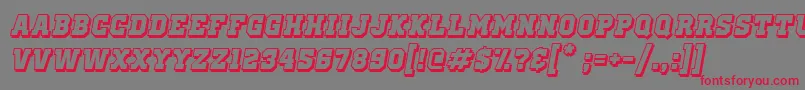OldSchoolUnitedShadowItalic Font – Red Fonts on Gray Background