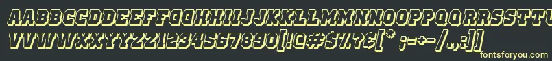 Шрифт OldSchoolUnitedShadowItalic – жёлтые шрифты на чёрном фоне