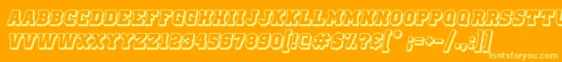 fuente OldSchoolUnitedShadowItalic – Fuentes Amarillas Sobre Fondo Naranja